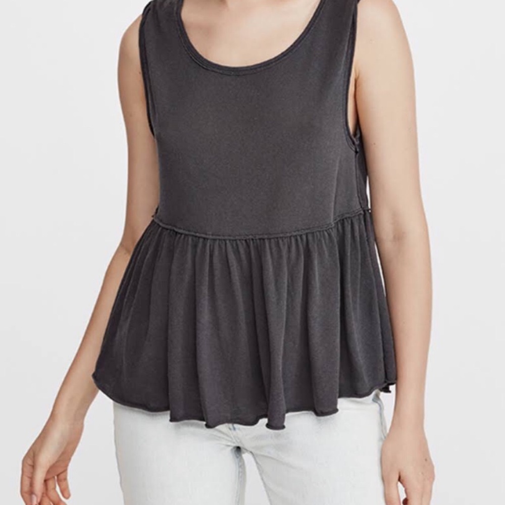 Free People Washed Black Tank NWT